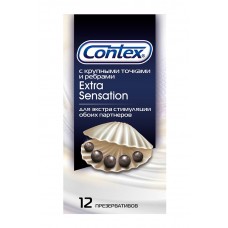 Презервативы Contex №12 Extra Sensation с крупными точками и рёбрами