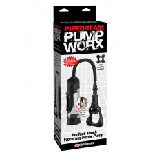 Вакуумная помпа с автоматическим насосом Pump Worx Perfect Touch Vibrating Penis Pump - Black
