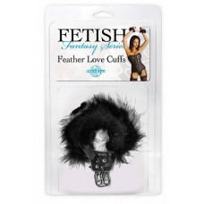 Наручники металлические Feather Love Cuffs с пухом черные
