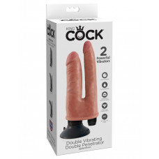 Вибромассажер King Cock - Double Vibrating Double Penetrator Flesh