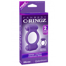 Эрекционное кольцо Magic Touch Couples Ring с 2-мя виброэлементами фиолетовое