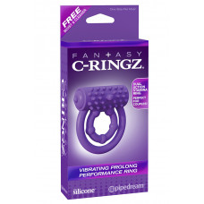 Эрекционное кольцо Vibrating Prolong Performance Ring на пенис и мошонку фиолетовое с вибрацией