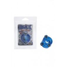 Двойное эрекционное кольцо Magnetic Power Ring  с магнитами голубое