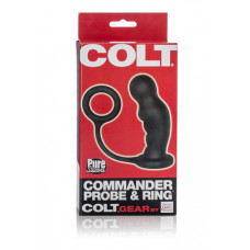 Анальная пробка COLT Commander Probe & Ring с эрекционным кольцом черная